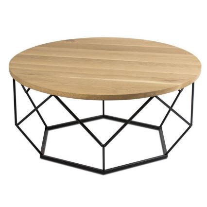 Mesa de centro OAKLOFT 41,5x90 cm negro/roble