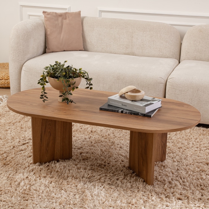 Mesa de centro OVAL 60x120 cm marrón