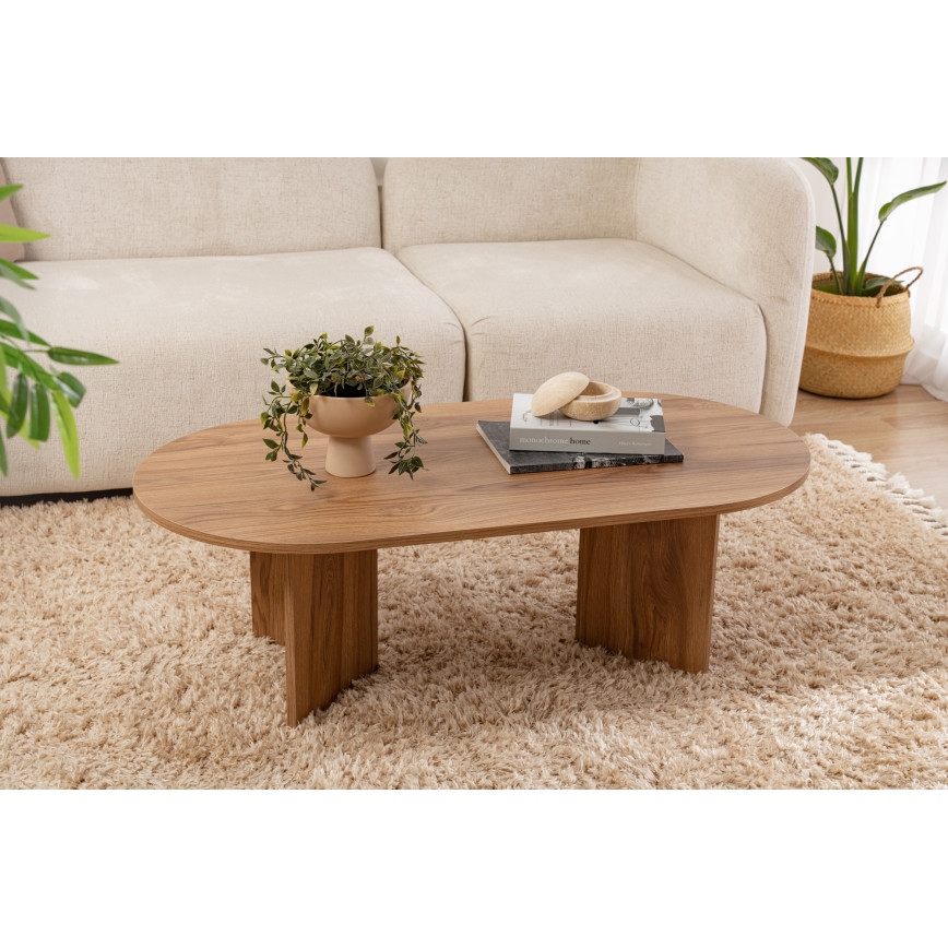 Mesa de centro OVAL 60x120 cm marrón