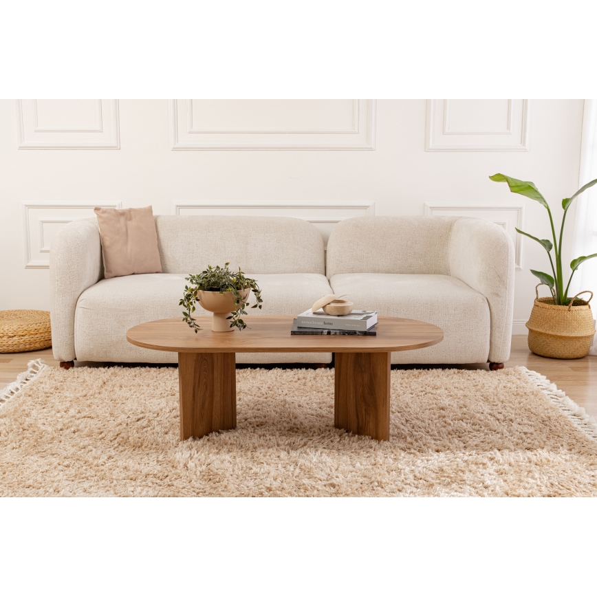 Mesa de centro OVAL 60x120 cm marrón
