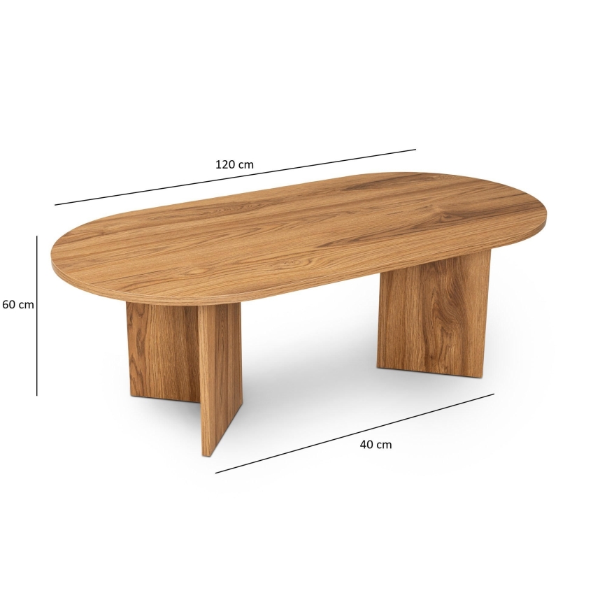 Mesa de centro OVAL 60x120 cm marrón