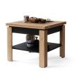 Mesa de centro plegable con estante LIA roble/negro