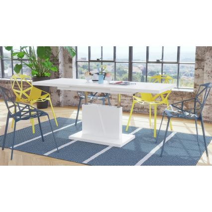 Mesa de centro plegable con tablero elevable NINO blanco