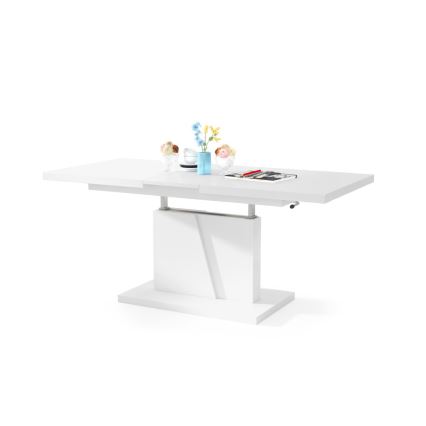 Mesa de centro plegable con tablero elevable NINO blanco