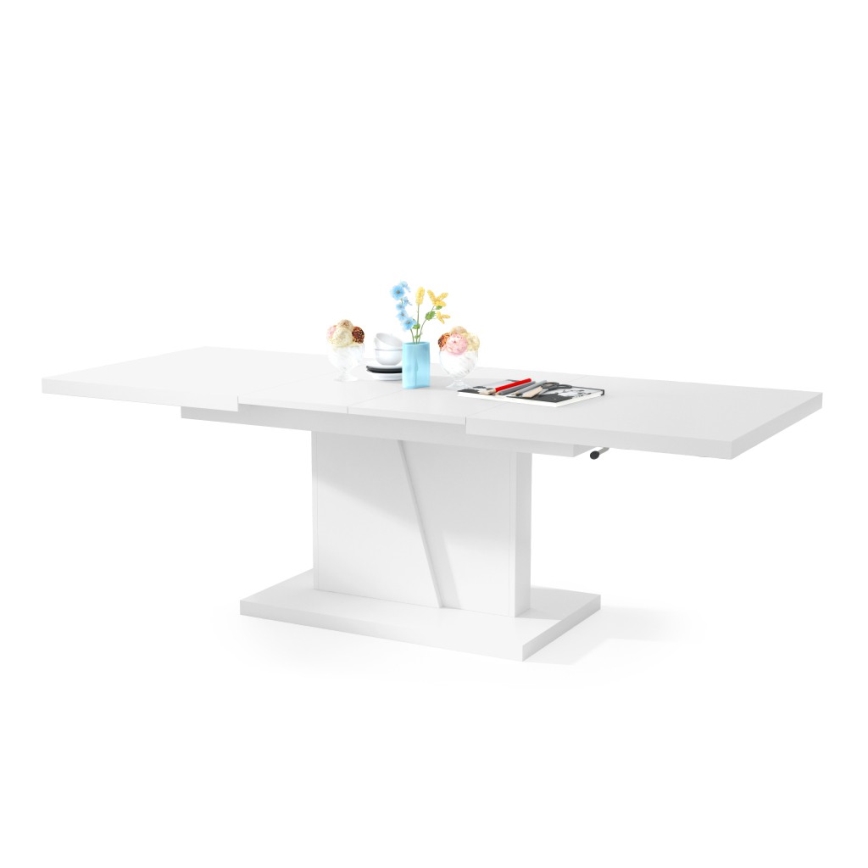 Mesa de centro plegable con tablero elevable NINO blanco