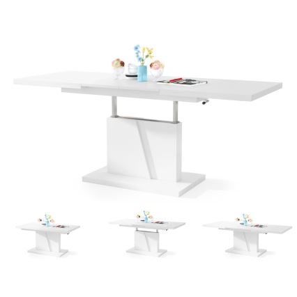 Mesa de centro plegable con tablero elevable NINO blanco