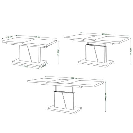 Mesa de centro plegable con tablero elevable NINO blanco