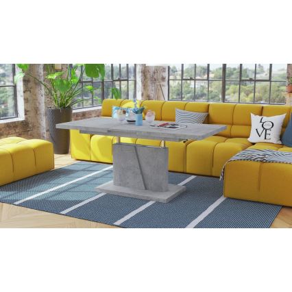 Mesa de centro plegable con tablero elevable NINO gris