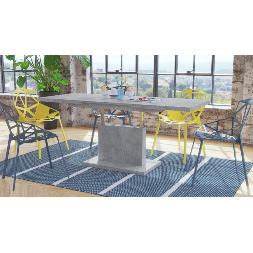 Mesa de centro plegable con tablero elevable NINO gris