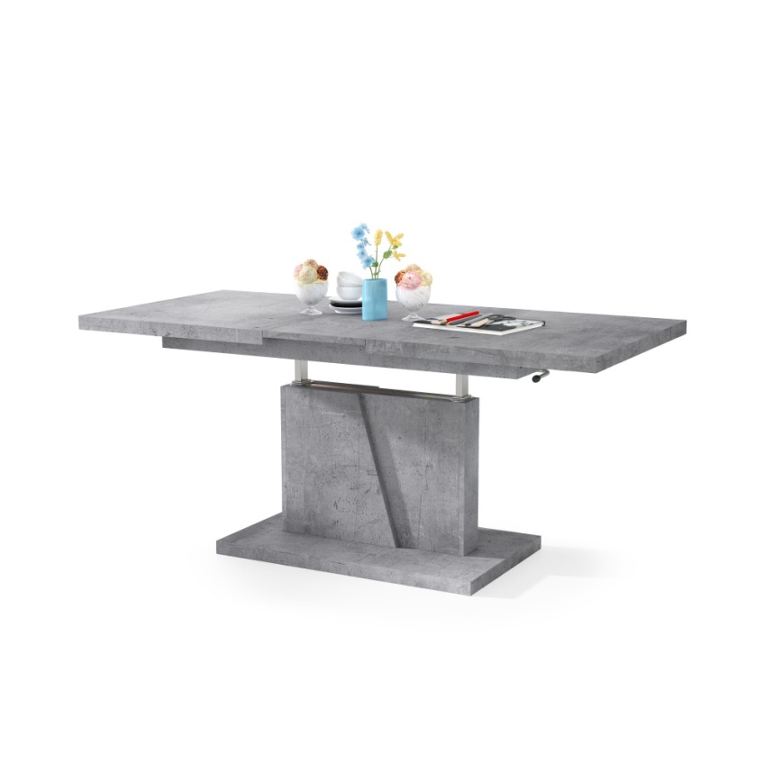 Mesa de centro plegable con tablero elevable NINO gris