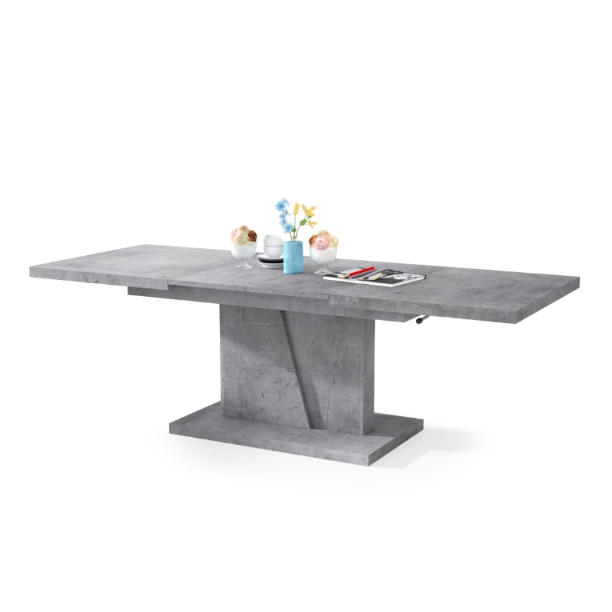 Mesa de centro plegable con tablero elevable NINO gris