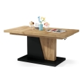 Mesa de centro plegable con tablero elevable NINO roble/negro