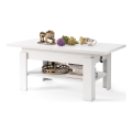 Mesa de centro plegable con tablero elevable ROY blanco