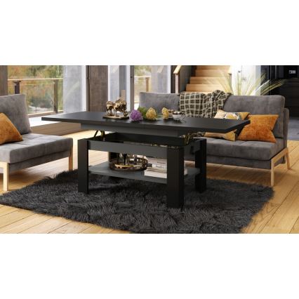 Mesa de centro plegable con tablero elevable ROY negro/antracita