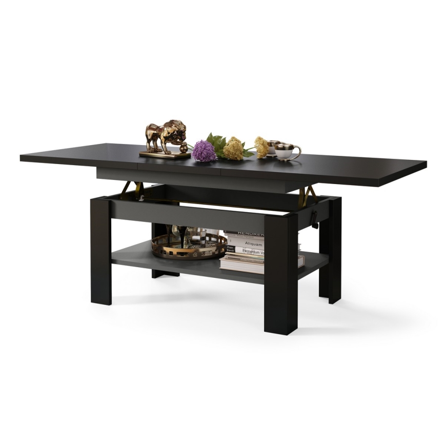 Mesa de centro plegable con tablero elevable ROY negro/antracita