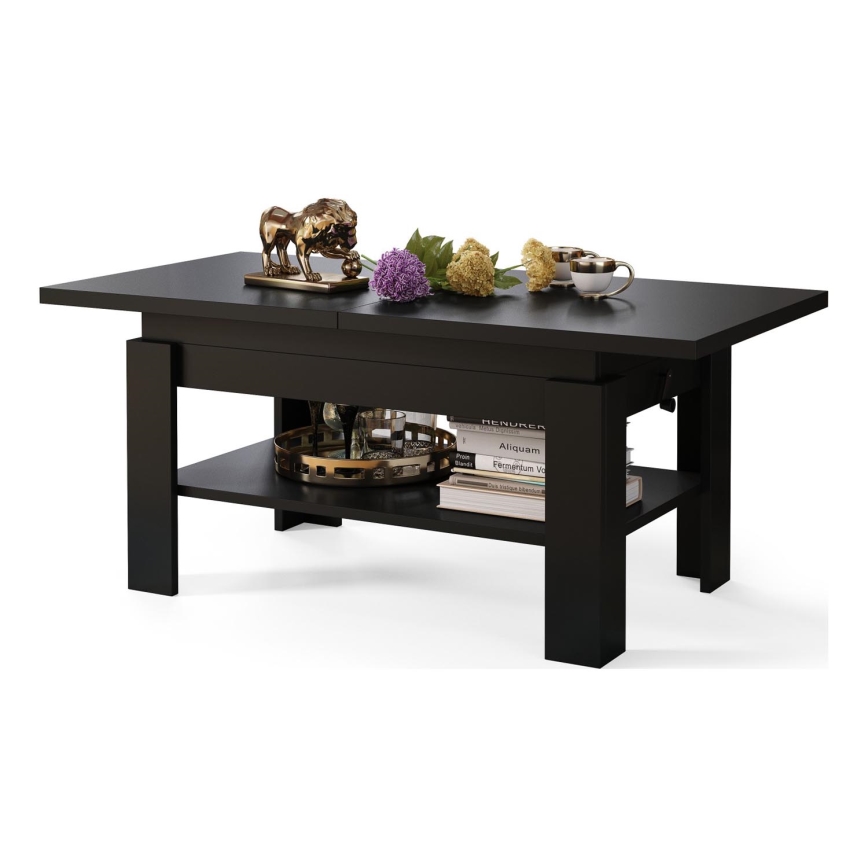 Mesa de centro plegable con tablero elevable ROY negro