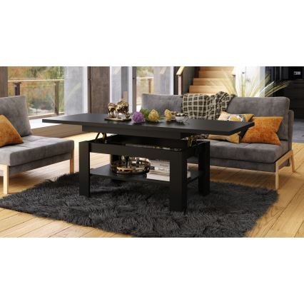 Mesa de centro plegable con tablero elevable ROY negro