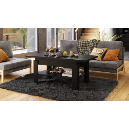 Mesa de centro plegable con tablero elevable ROY negro