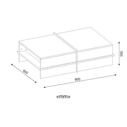 Mesa de centro PLUS 35x90 cm marrón/blanco