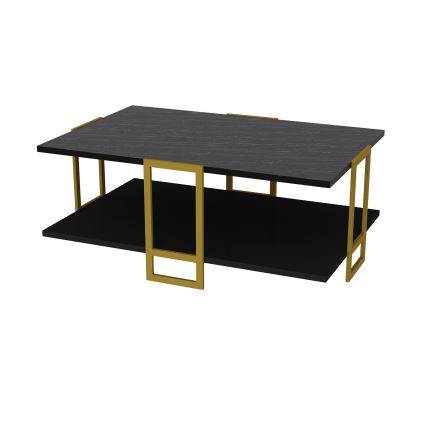 Mesa de centro POLKA 36,6x91,5 cm dorado/negro