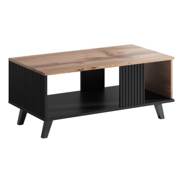 Mesa de centro RANDOM 40x92 cm negro/roble wotan