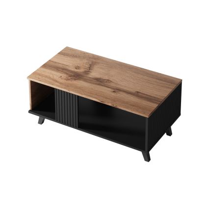 Mesa de centro RANDOM 40x92 cm negro/roble wotan
