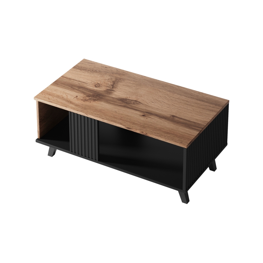 Mesa de centro RANDOM 40x92 cm negro/roble wotan