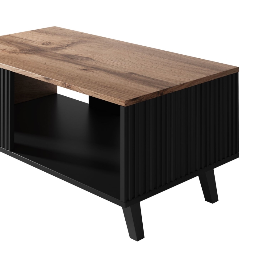 Mesa de centro RANDOM 40x92 cm negro/roble wotan