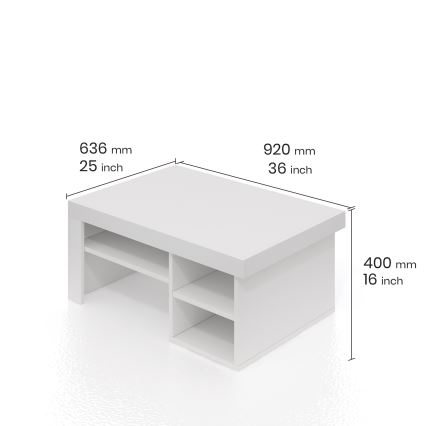 Mesa de centro REETA 40x92 cm blanco