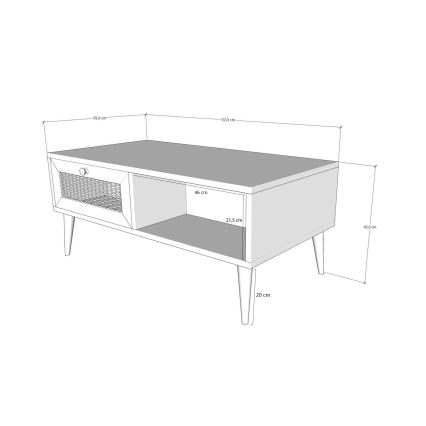 Mesa de centro SIDYMA 45x97 cm marrón