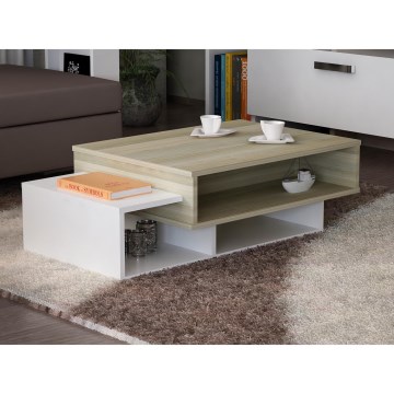 Mesa de centro TAB 32x105 cm beige/blanco