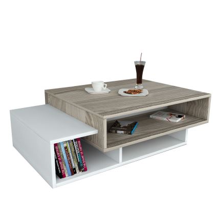 Mesa de centro TAB 32x105 cm beige/blanco