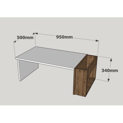 Mesa de centro VIEW 34x95 cm blanco