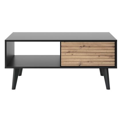 Mesa de centro WILLOW 46x104 cm negro/roble artisan