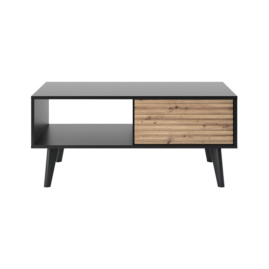 Mesa de centro WILLOW 46x104 cm negro/roble artisan
