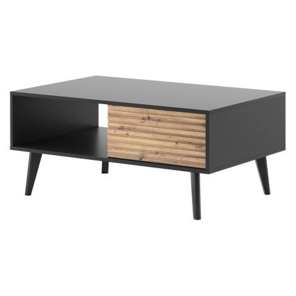 Mesa de centro WILLOW 46x104 cm negro/roble artisan