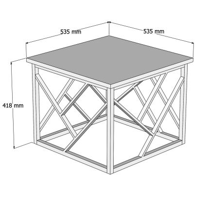 Mesa de centro WODA 42x53 cm marrón/negro