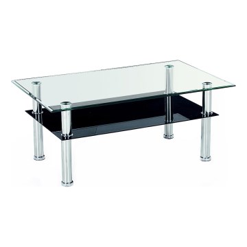 Mesa de centro YOLANDA 50x103 cm transparente/cromo brillante