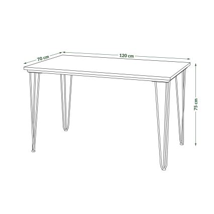 Mesa de comedor HALIJA con acabado en roble