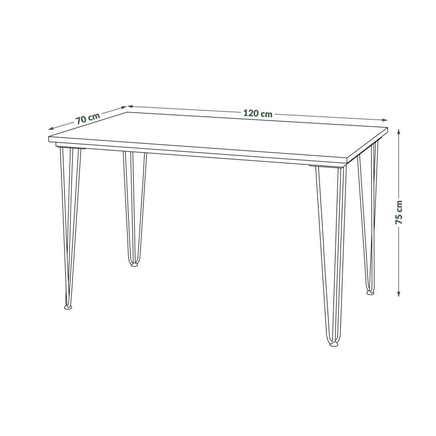 Mesa de comedor HALIJA con acabado en roble