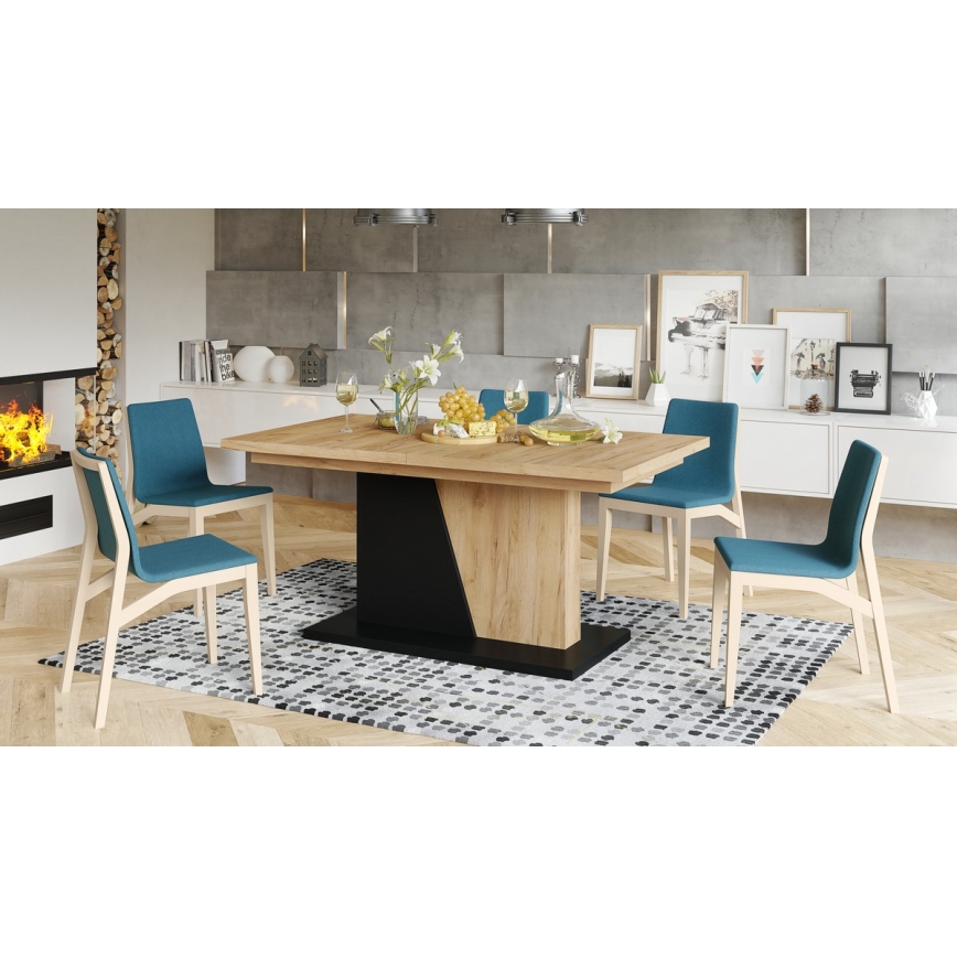 Mesa de comedor plegable NINO roble/negro