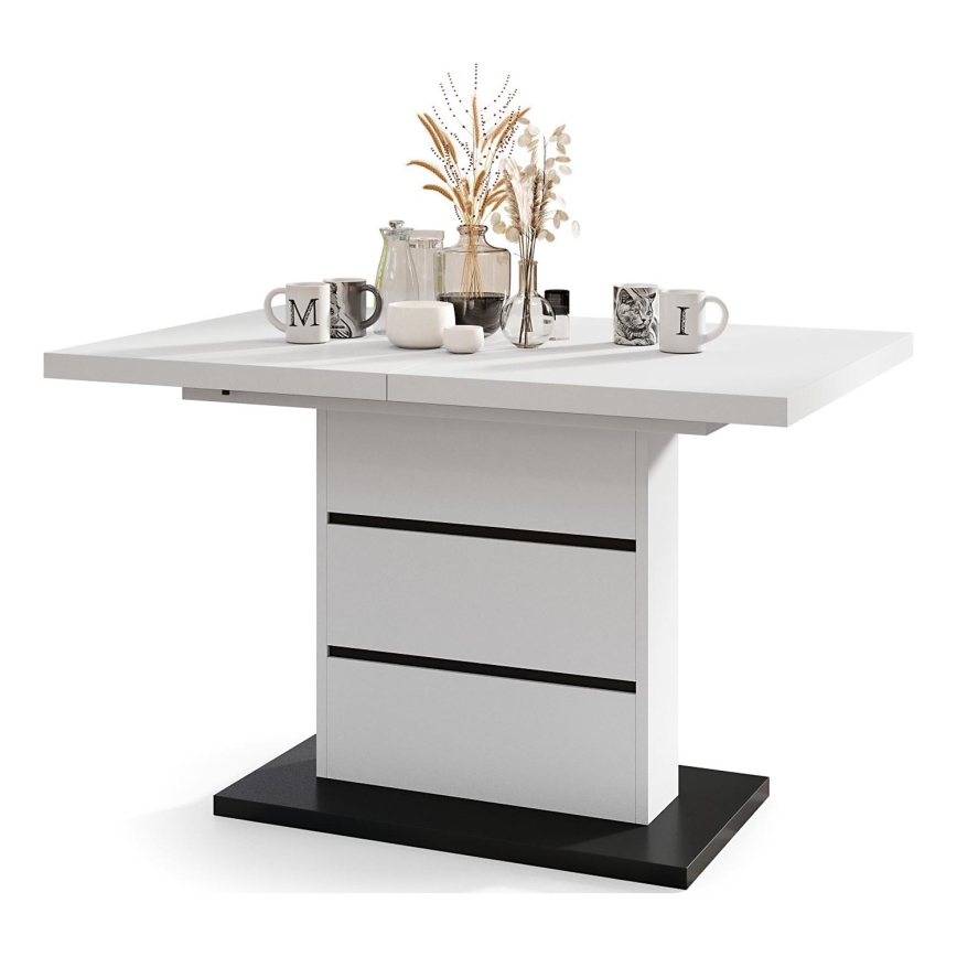 Mesa de comedor plegable PAOLO blanco/negro