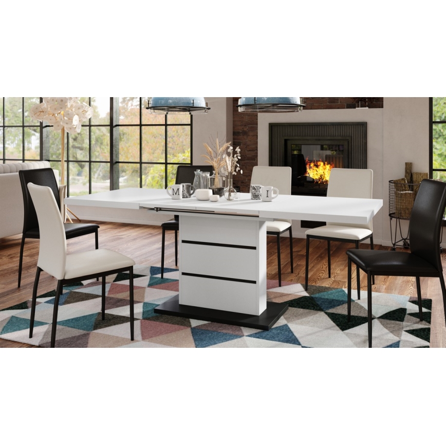 Mesa de comedor plegable PAOLO blanco/negro
