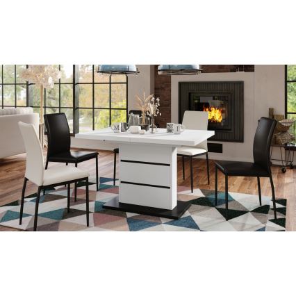 Mesa de comedor plegable PAOLO blanco/negro