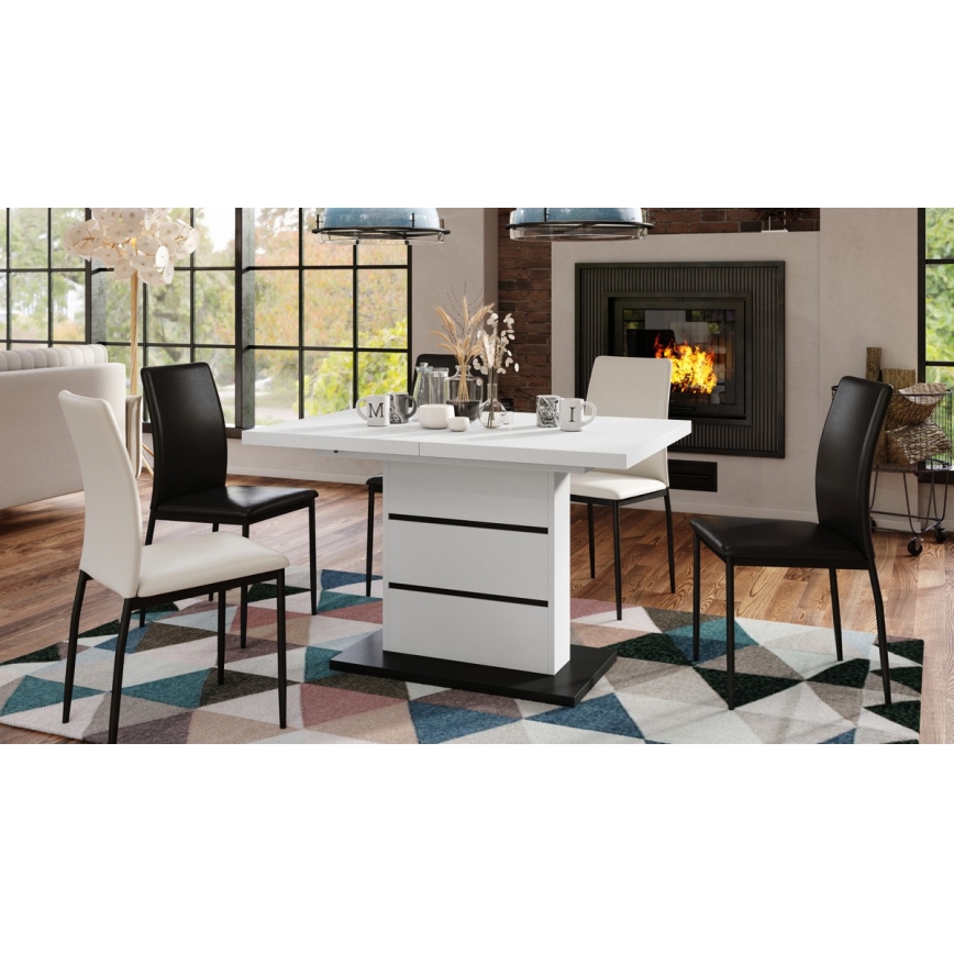Mesa de comedor plegable PAOLO blanco/negro