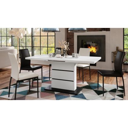 Mesa de comedor plegable PAOLO blanco/negro