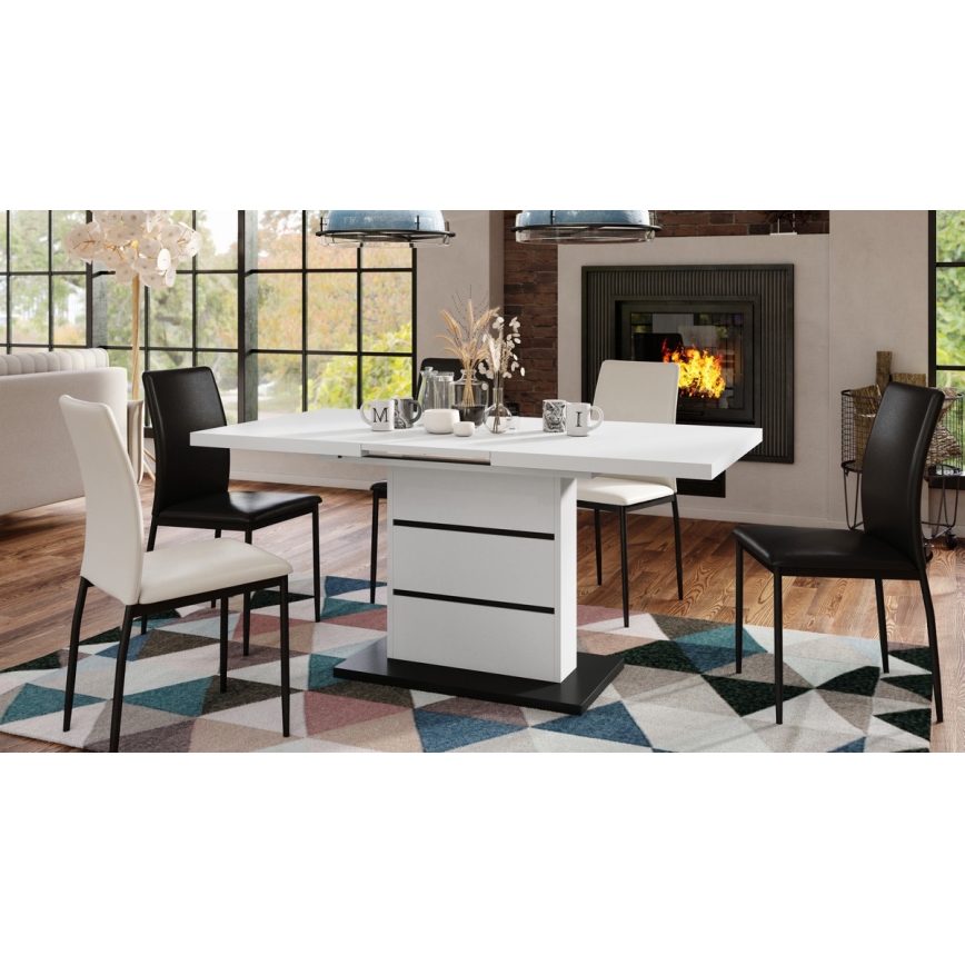 Mesa de comedor plegable PAOLO blanco/negro