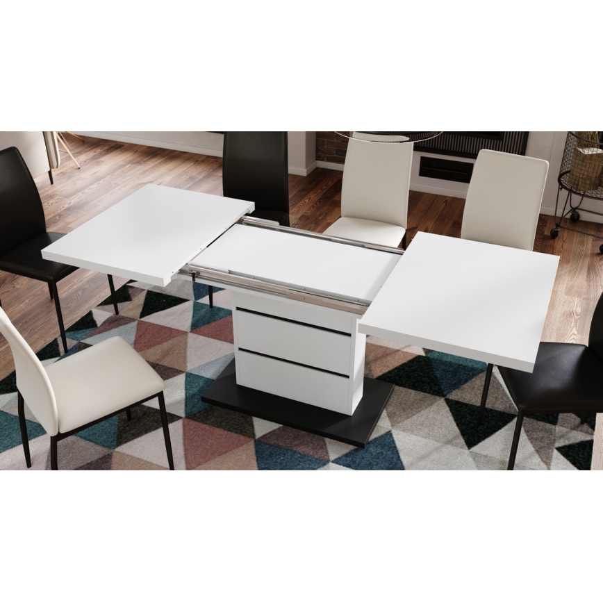 Mesa de comedor plegable PAOLO blanco/negro