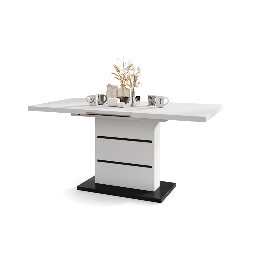 Mesa de comedor plegable PAOLO blanco/negro