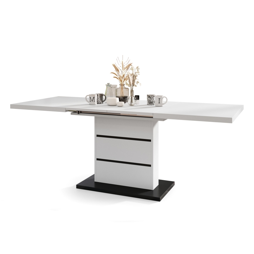 Mesa de comedor plegable PAOLO blanco/negro
